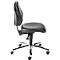 Chaise pivotante de cabinet médical bimos, avec roulettes, pour laboratoires &amp; zones à hygiène critique, réglable en hauteur, L 460 x P 440 x H 470-610 mm, similicuir, noir