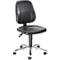 Chaise pivotante de cabinet médical bimos, avec roulettes, pour laboratoires &amp; zones à hygiène critique, réglable en hauteur, L 460 x P 470 x H 440-620 mm, similicuir, noir
