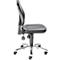 Chaise pivotante de cabinet médical bimos, avec roulettes, pour laboratoires &amp; zones à hygiène critique, réglable en hauteur, L 460 x P 470 x H 440-620 mm, similicuir, noir