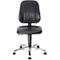 Chaise pivotante de cabinet médical bimos, avec roulettes, pour laboratoires &amp; zones à hygiène critique, réglable en hauteur, L 460 x P 470 x H 440-620 mm, similicuir, noir