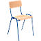 Chaise pour collectivités - empilable - L 385 x P 390 x H 490 mm - piètement bleu - hêtre