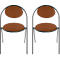 Chaise Saturne Meet by Paperflow - l. 520 x P 540 x H 820 mm - tube d'acier noir - similicuir rouille