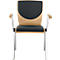 Chaise visiteur 7450, empilable, soutien lombaire, avec accoudoirs, dossier rembourré Point/Trevira CS, gris