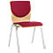 Chaise visiteur 7450, empilable, soutien lombaire, sans accoudoirs, dossier rembourré Cachemire, rouge foncé