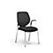 Chaise visiteur GIROFLEX 353,empilable, piètement chromé, avec accoudoirs, noir/noir