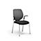 Chaise visiteur GIROFLEX 353,empilable, piètement chromé, avec accoudoirs, tissu gris/noir