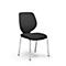 Chaise visiteur GIROFLEX 353,empilable, piètement chromé, sans accoudoirs, tissu noir/noir
