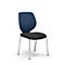 Chaise visiteur GIROFLEX 353,empilable, piètement chromé, sans accoudoirs, tissubleu/noir