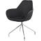 Chaise visiteur KONSIT, pied araignée, similicuir noir