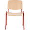 Chaise en bois clair avec un cadre rose, sur fond blanc.