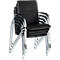 Chaise visiteur Samba, empilable, piétement 4 pieds, en similicuir, incl. coussins d'appui, noir