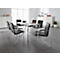 Chaise visiteur Samba, empilable, piétement 4 pieds, en similicuir, incl. coussins d'appui, noir