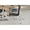 Chaise visiteur Samba, empilable, piétement 4 pieds, en similicuir, incl. coussins d'appui, noir