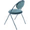 Chaises Saturne Meet by Paperflow - l. 520 x P 540 x H 820 mm - tube d'acier bleu - velours bleu - set de 2