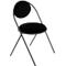 Chaises Saturne Meet by Paperflow - l. 520 x P 540 x H 820 mm - tube d'acier noir - velours noir - set de 2