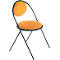 Chaises Saturne Meet by Paperflow - l. 520 x P 540 x H 820 mm - tube d'acier noir - velours safran - set de 2