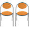 Chaises Saturne Meet by Paperflow - l. 520 x P 540 x H 820 mm - tube d'acier noir - velours safran - set de 2