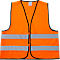 Chaleco de alta visibilidad, unisex, EN ISO 20471: 2013, 2 bandas reflectantes, en bolsillo, 100 % poliéster, naranja neón, talla universal M-XXL