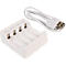 Chargeur de piles Ansmann Basic IV, pour 1-4x AA/AAA, entrée USB, câble inclus, 4x piles AA incluses, L 75 × P 66 × H 25,2 mm, blanc