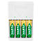 Chargeur de piles Varta, pour 2x ou 4x AA/AAA, 4 piles AA incluses, temps de charge 4,5 h, prise UE, 100-240 V, L 74 x P 66 x H 116 mm, blanc
