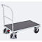 Chariot à barres de poussée, panneau acier/MDF, gris clair/gris foncé, L 1230 x l 800 mm, avec traverse, roulettes TPE avec EasySTOP, jusqu'à 500 kg