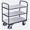 Chariot à étagères ESD, acier/ aggloméré, gris graphite/ gris clair, 3 étagères, 1000 x 600 mm, EasySTOP, jusqu'à 250 kg