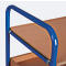 Chariot à plateaux, acier/MDF, décor bleu gentiane/hêtre, 2 plateaux, 1000 x 700 mm, EasySTOP, jusqu'à 250 kg