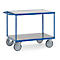 Chariot à plateaux fetra®, 2 plateaux, roues pivotantes &amp; fixes, jusqu'à 600 kg, plateaux en PVC dur de L 1000 x l 700 mm