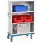 Chariot armoire G®-Cup light GMÖHLING, avant ouvert, jusqu’à 300 kg, 3 étages, volume env. 460 L