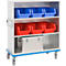 Chariot armoire G®-Cup light GMÖHLING, avant ouvert, jusqu’à 300 kg, 3 étages, volume env. 740 L