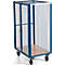 Chariot armoire grillagé, 1150 x 750 x 1800 mm, avec porte battante double verrouillable