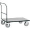 Chariot avec poignée de poussée, acier/bois, gris anthracite, jusqu'à 600 kg, l. 1200 x P 800 mm, roulettes TPE