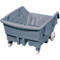 Chariot basculant, polyéthylène, gris, L 920 x P 1320 x H 625 mm, 300 l, hauteur de déversement 405 mm, jusqu'à 150 kg