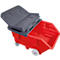 Chariot basculant, polyéthylène, rouge, L 1150 x P 1570 x H 930 mm, 750 l, hauteur de déversement 560 mm, jusqu'à 250 kg