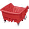 Chariot basculant, polyéthylène, rouge, L 960 x P 1440 x H 825 mm, 500 l, hauteur de déversement 460 mm, jusqu'à 150 kg