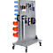 Chariot d'atelier mobile pour petites pièces insérables d'un côté, avec paroi perforée, sans bacs à bec, L 900 x P 655 x H 1540 mm, acier, gris