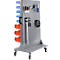 Chariot d'atelier mobile pour petites pièces insérables d'un côté, avec paroi perforée, sans bacs à bec, L 900 x P 655 x H 1540 mm, acier, gris