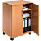 Chariot de bureau avec portes battantes, avec roulettes, hêtre
