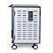 Chariot de chargement mobile ergotron® Zip40, jusqu'à 40 tablettes/chromes ou jusqu'à 30 ordinateurs portables, supports réglables, 3 compartiments, 34,7 kg par compartiment, L 770 x P 660 x H 1150 mm