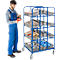 Chariot de préparation de commandes avec 3 plans d'appui double côté
