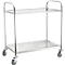 Chariot de service et desserte, inox, Surface de chargement L 820 x l. 500 mm, capacité de charge 100 kg, 2 étages