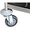 Chariot de service et desserte, inox, Surface de chargement L 820 x l. 500 mm, capacité de charge 100 kg, 2 étages