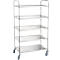 Chariot de service et desserte, inox, Surface de chargement L 820 x l. 500 mm, capacité de charge 250 kg, 5 étages