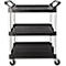 Chariot de service Rubbermaid Utility Cart, 3 étagères, jusqu'à 90 kg, modèle ouvert, noir