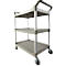 Chariot de service Rubbermaid Utility Cart, 3 étagères, jusqu'à 90 kg, modèle ouvert, platine