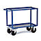 Chariot de transport, 2 surfaces de chargement/bassines en tôle, 895 x 495 mm, capacité de charge 400 kg