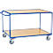 Chariot de transport à 2 étages Fetra, L 1200 x l. 800 mm, capacité de charge 300 kg, bleu brillant RAL 5007