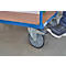 Chariot de transport, acier/bois, 2 étages, L 1000 x l. 700 mm, jusqu’à 600 kg, coloris bleu brillant/hêtre