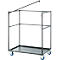 Chariot de transport, armature de fils en acier, avec plaque de base, pour 5 tables hautes