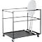 Chariot de transport, armature de fils en acier, avec plaque de base, pour 5 tables hautes